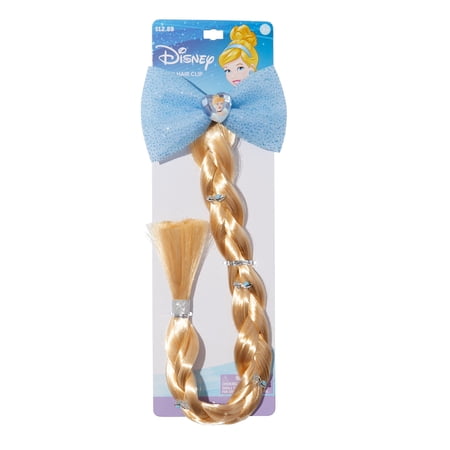 Claire s Disney Cinderella Blue Sparkle Blow and Blonde Braide Faux Hair
