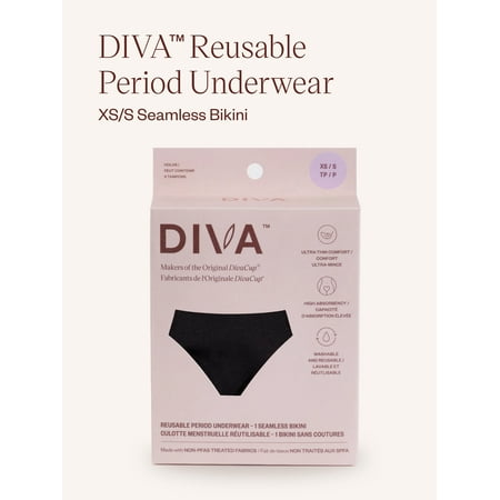 *XS/SM* DivaCup - DIVA Reusable Period Underwear - Black Bikini