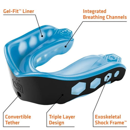 Shock Doctor Sport Gel Max Sports Protective Mouth Guard, Black, Adult
