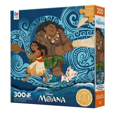 Ceaco 300 Piece Moana and Maui Interlocking Jigsaw Puzzle *Damaged Box*
