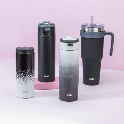 Zak Designs 40 Ounce Antimicrobial Stainless Steel Water Bottle, Ebony *Minor Cosmetic Damage*