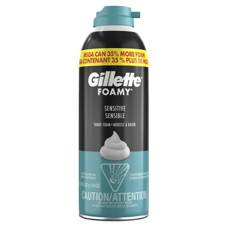 Gillette Foamy Sensitive Shave Foam For Men, Sensitive Skin, 14.9oz