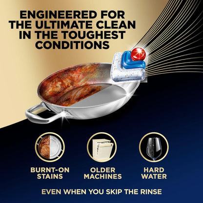 Ultimate Dishwasher Pods, No Pre-Rinse Dishwasher Detergent Soap Removes Burnt-On Stain, Degreasing, 52 count