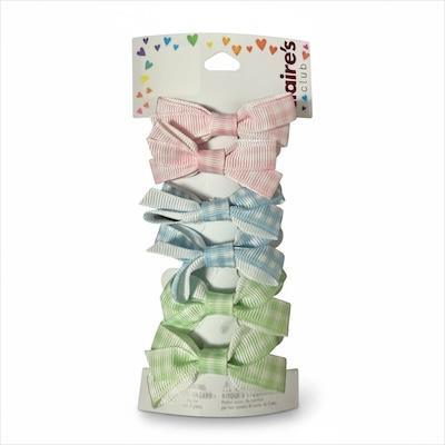 Claire's Club Pastel Gingham Bow Hair Clips