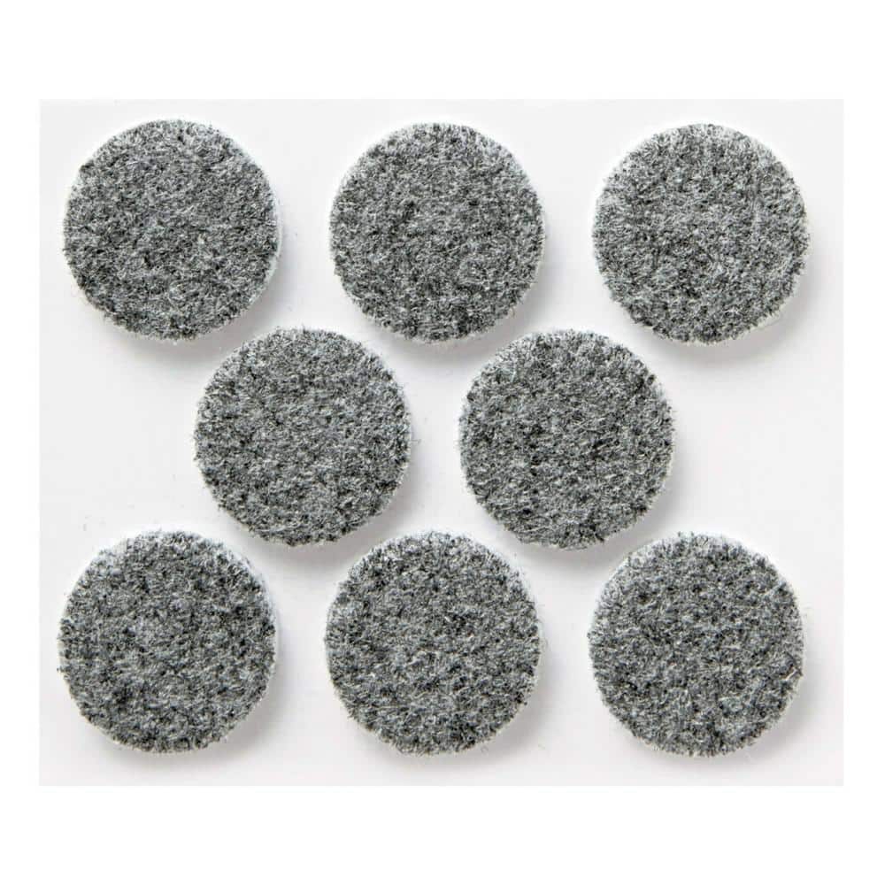 1 Inch Gray Round Heavy Duty Surface Protection Felt Floor Pads (16-Pack)