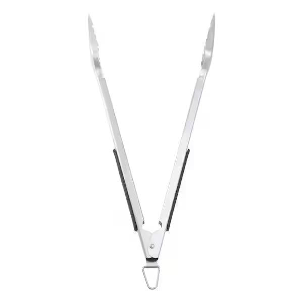 Universal Stainless Steel Grill and Griddle Locking Tongs with Soft Grip Handle