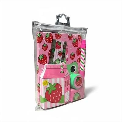 Kawaii Strawberry Milk Stationery Set
