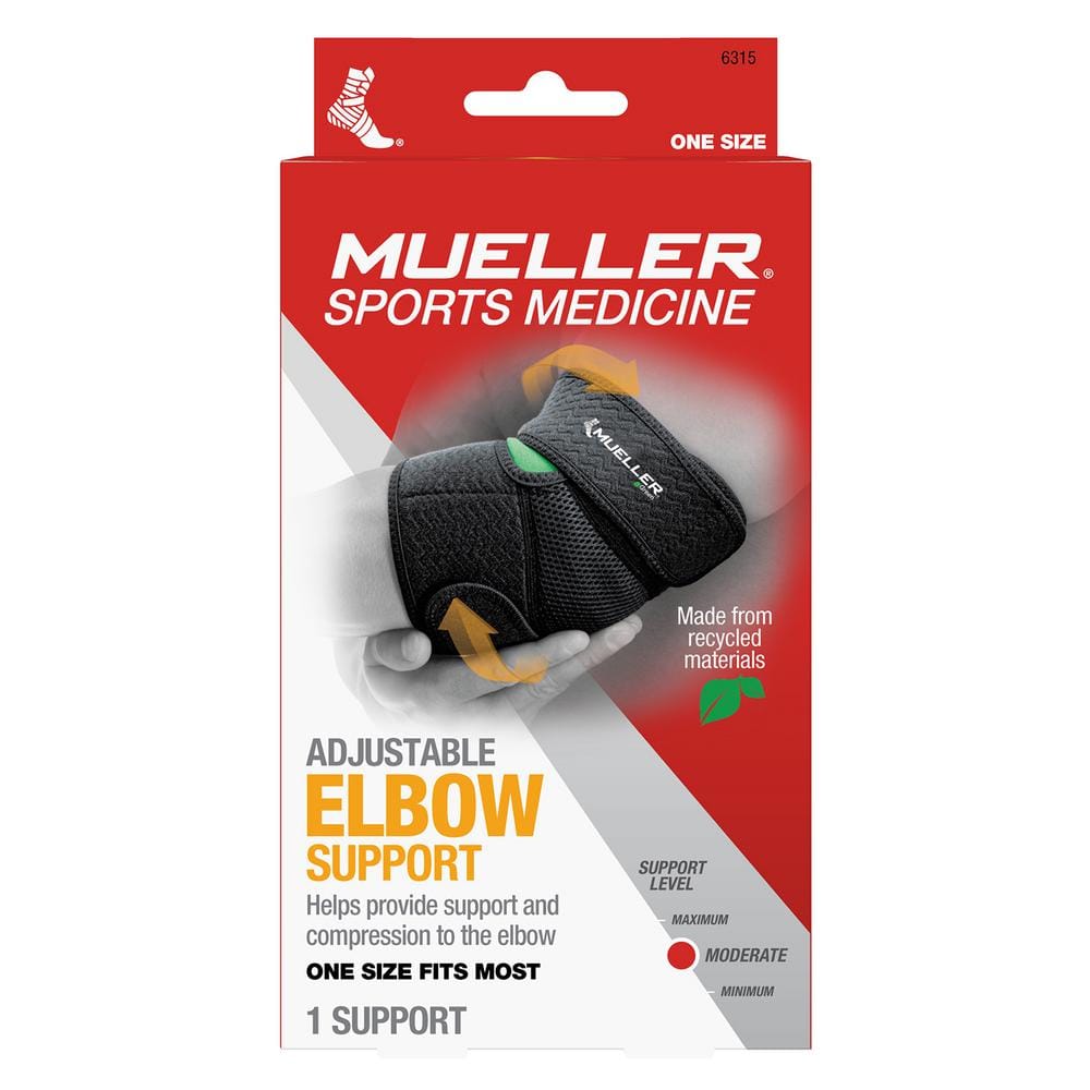 Mueller Adjustable Elbow Support Black One Size Fits Most