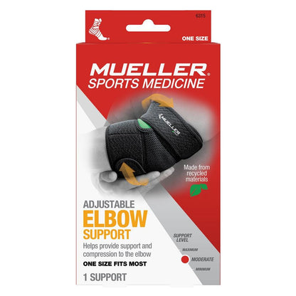Mueller Adjustable Elbow Support Black One Size Fits Most