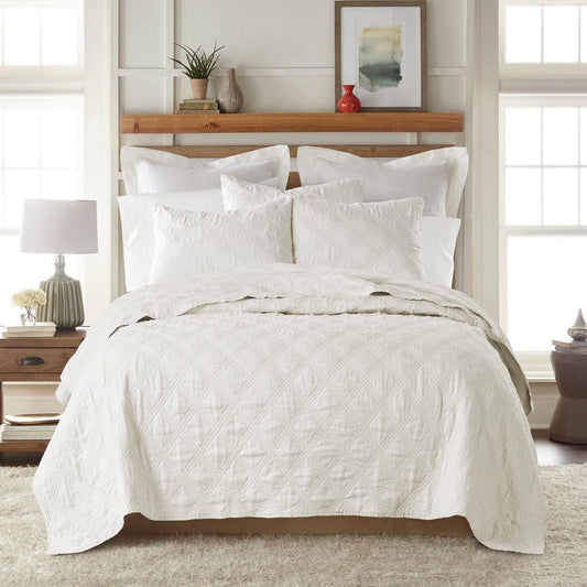 Washed Linen Cream Twin Cotton Quilt
