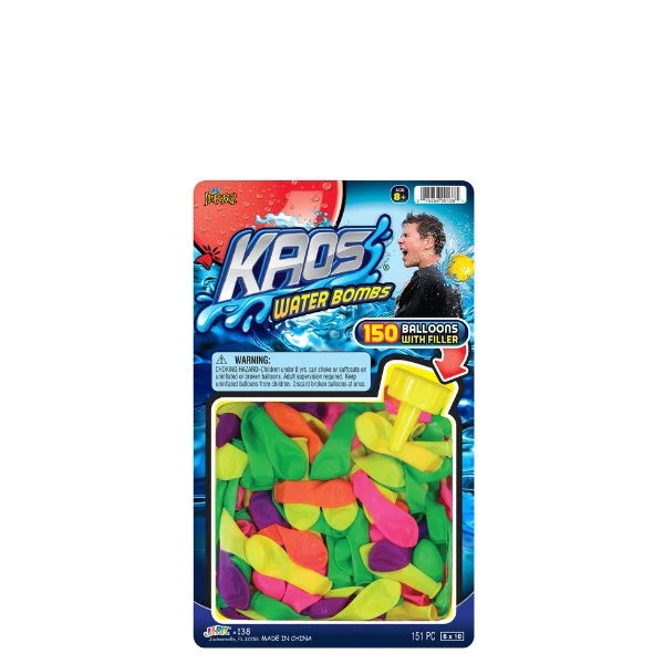 150 Pack Water Bomb Balloons W / Water Filler **PACKAGING MAY HAVE SMALL IMPERFECTIONS**