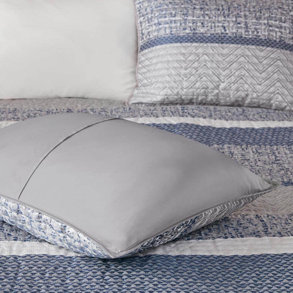 Melody 6-Piece Navy Microfiber King/Cal King Quilt Set