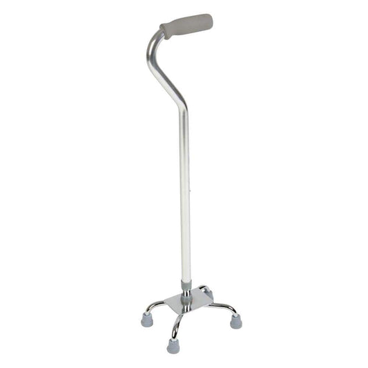 Aluminum Small Base Quad Cane in Chrome