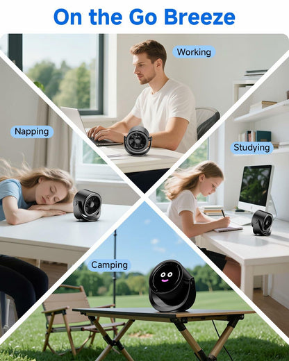 YOSHENMO Portable Desk Fan 6" Adjustable - Black