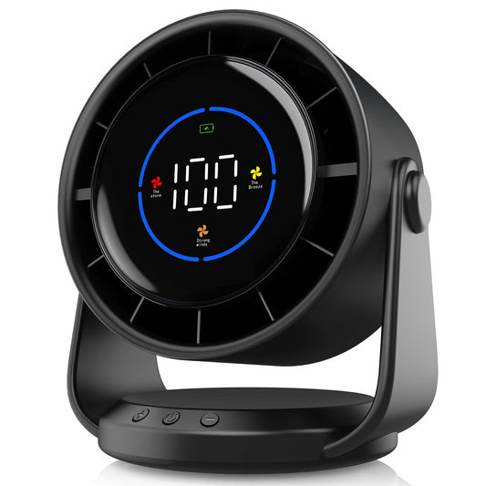Adjustable Rechargeable Desk Fan 7.5" Black