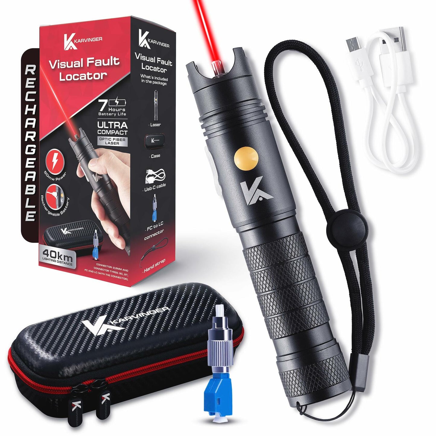 Karvinger - Powerful Rechargeable Visual Fault Locator