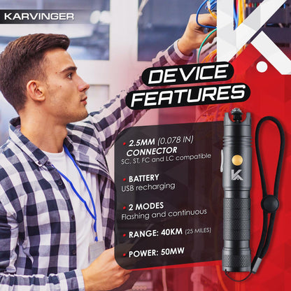 Karvinger - Powerful Rechargeable Visual Fault Locator