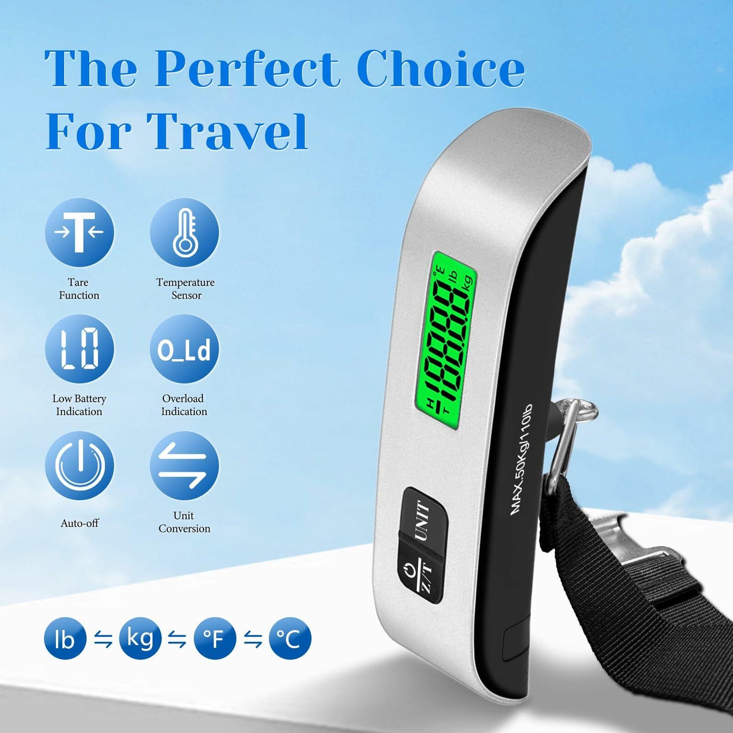 Luggage Scale, 110lb Luggage Weight Scale Color Chosen at Random