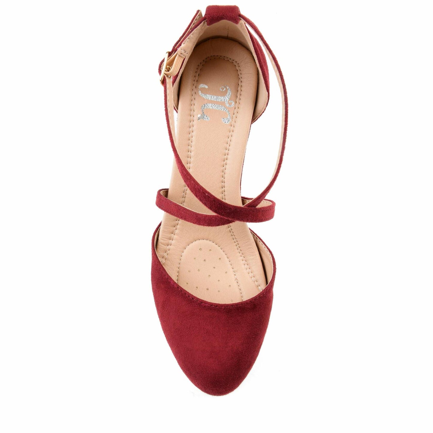 Journee Foster Ankle-Strap Pump Wine - Women's SIZE: 10 M