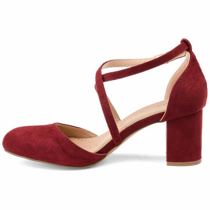 Journee Foster Ankle-Strap Pump Wine - Women's SIZE: 10 M