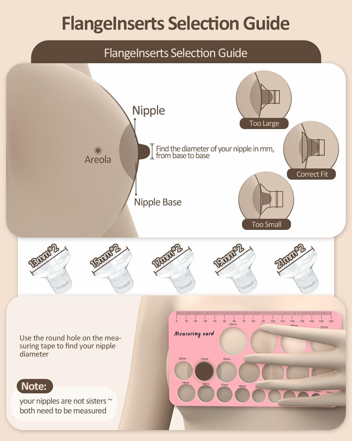 Hands Free Breast Pump - Sizes Included: 13/15/17/19/21mm