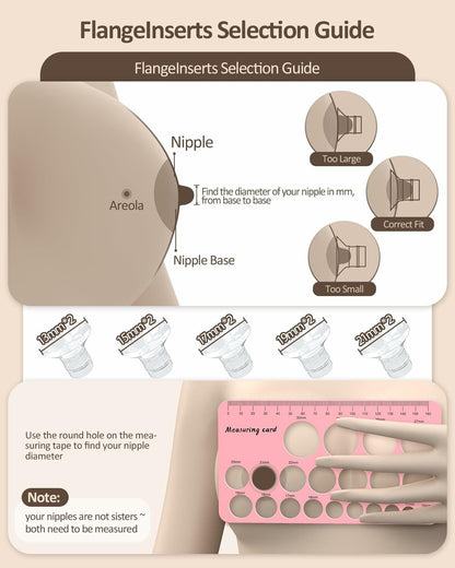 Hands Free Breast Pump - Sizes Included: 13/15/17/19/21mm