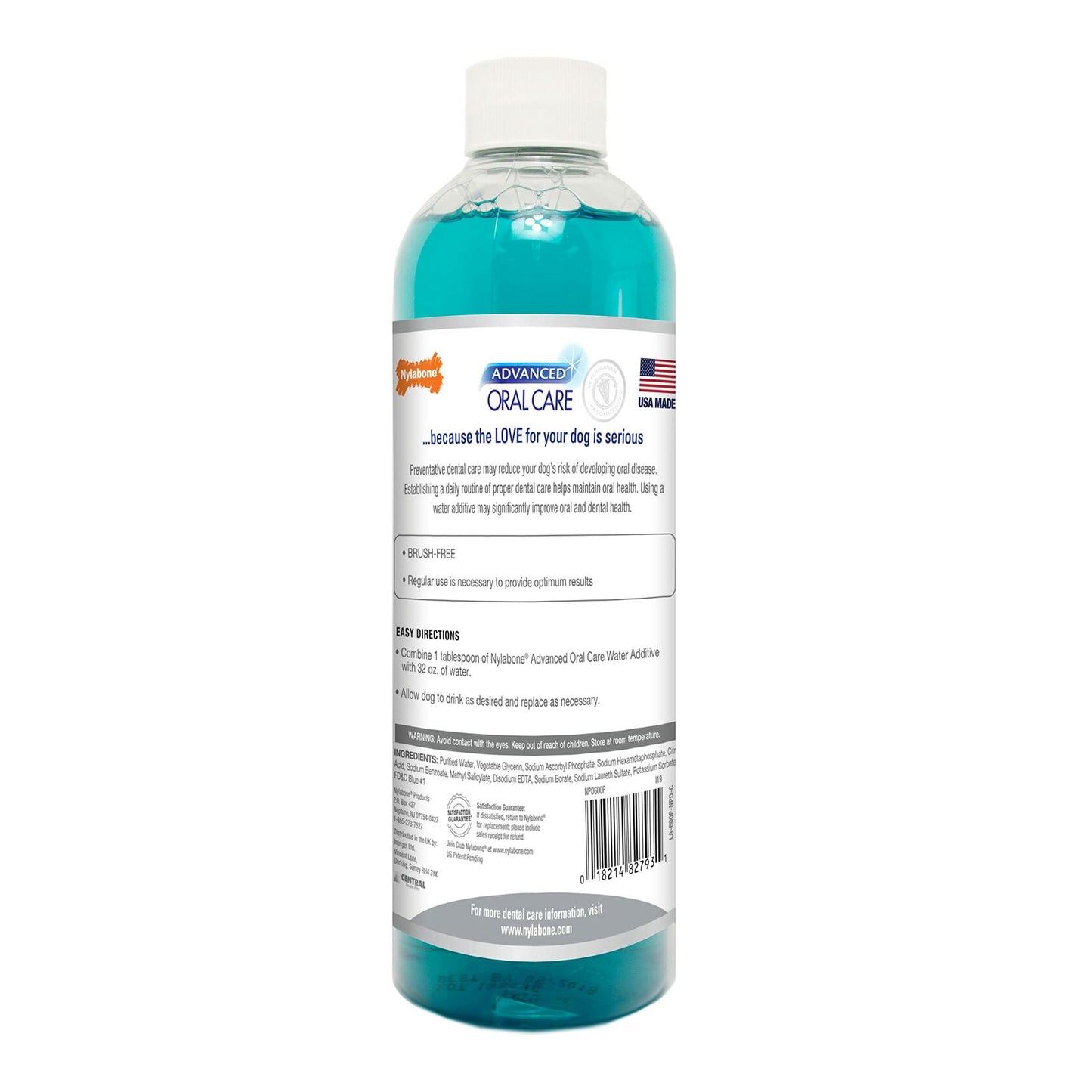 Nylabone Advanced Oral Care Pet Dental Water Additive 16 oz. exp. 5/26