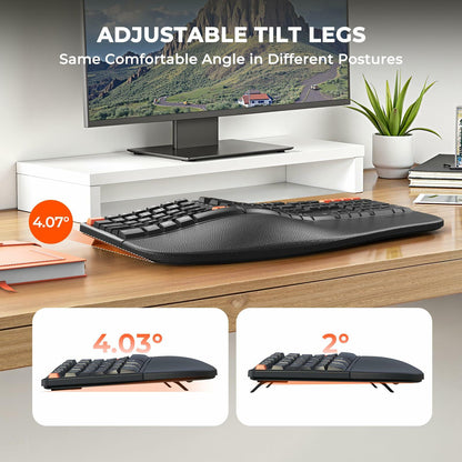 Ergonomic Keyboard and Mouse Wired - Pink