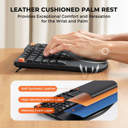 Ergonomic Keyboard and Mouse Wired - Pink