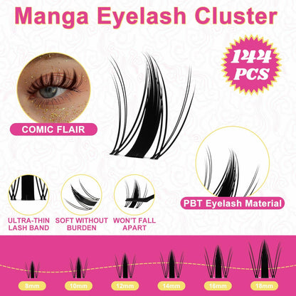Fowendia Lash Clusters Kit  - Anime Lashes