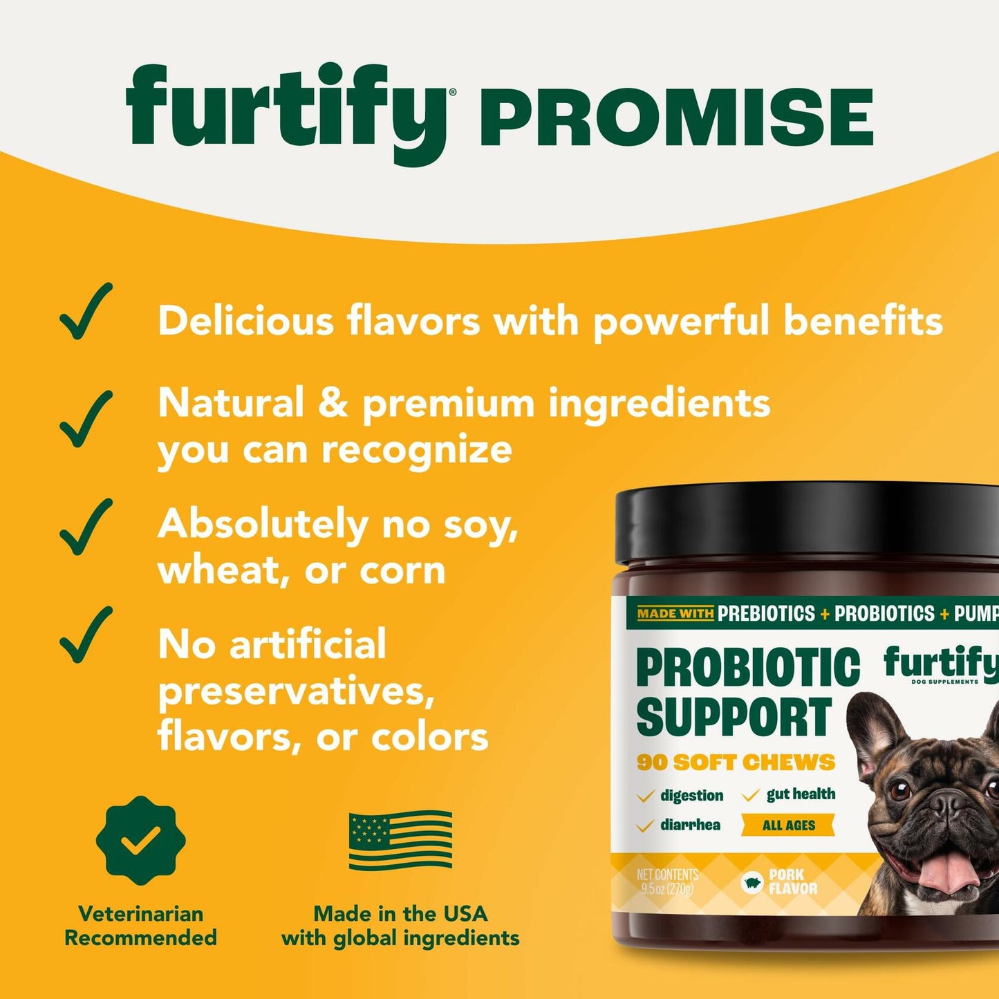 Furtify Probiotics for Dogs - 90 Count (Exp: 02/27)
