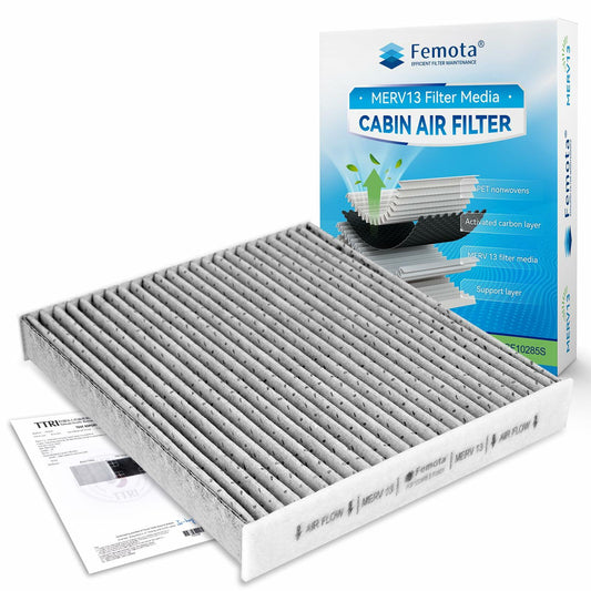 Femota Certified MERV 13 Cabin Air Filter with Activated Carbon