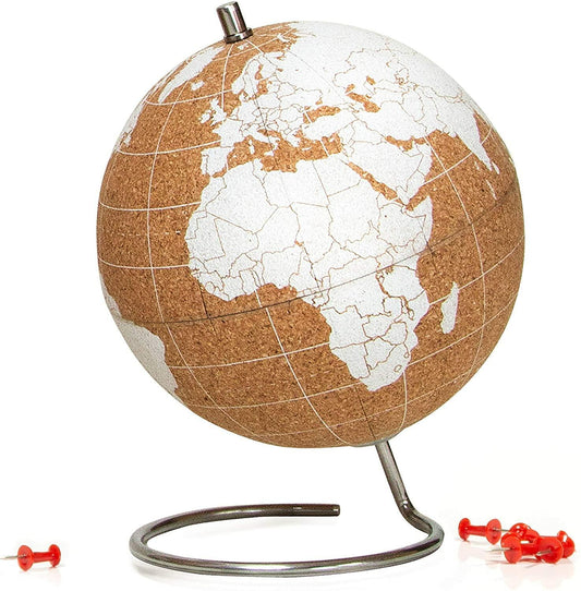 Cork Globe World Map with Push Pins