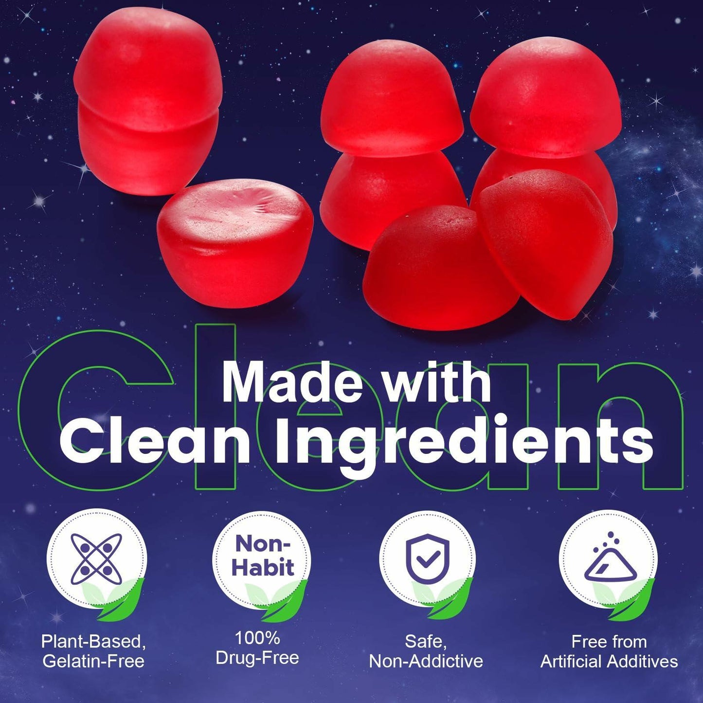 careleaf Melatonin Gummies  - Blueberry Flavor 60 Count