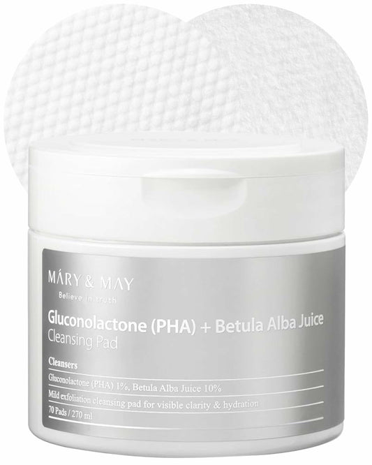 Mary&May Gluconolactone + Betula Alba Juice Cleansing Pad - 70 Sheets