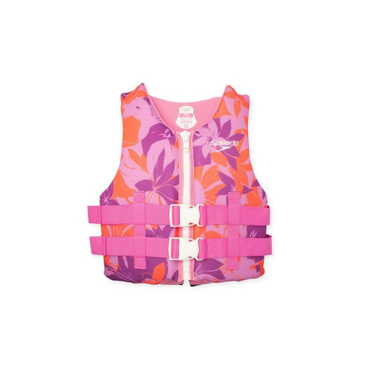 Speedo Junior Life Jacket Vest - Pink/Purple/Orange Size: Junior Weight 50-90lbs