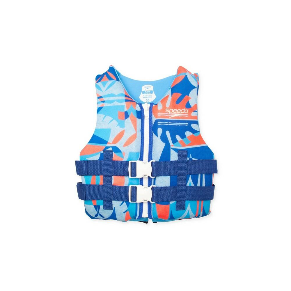 Speedo Junior Life Jacket Vest - Light Blue/Navy/Orange Size: Junior Weight 50-90lbs