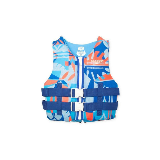 Speedo Junior Life Jacket Vest - Light Blue/Navy/Orange Size: Junior Weight 50-90lbs