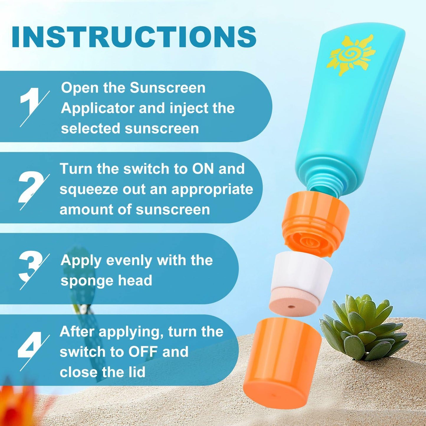 MONVIE Sunscreen Applicator, Refillable and Spill Proof