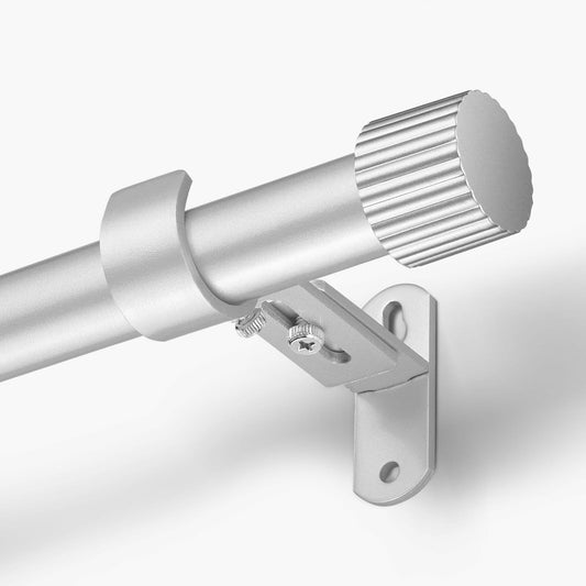 Curtain Rods for Windows (Silver, 16" to 76" - 1'' rod)