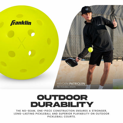 Franklin Sports Pickleball-x Outdoor Balls-Optic Yellow