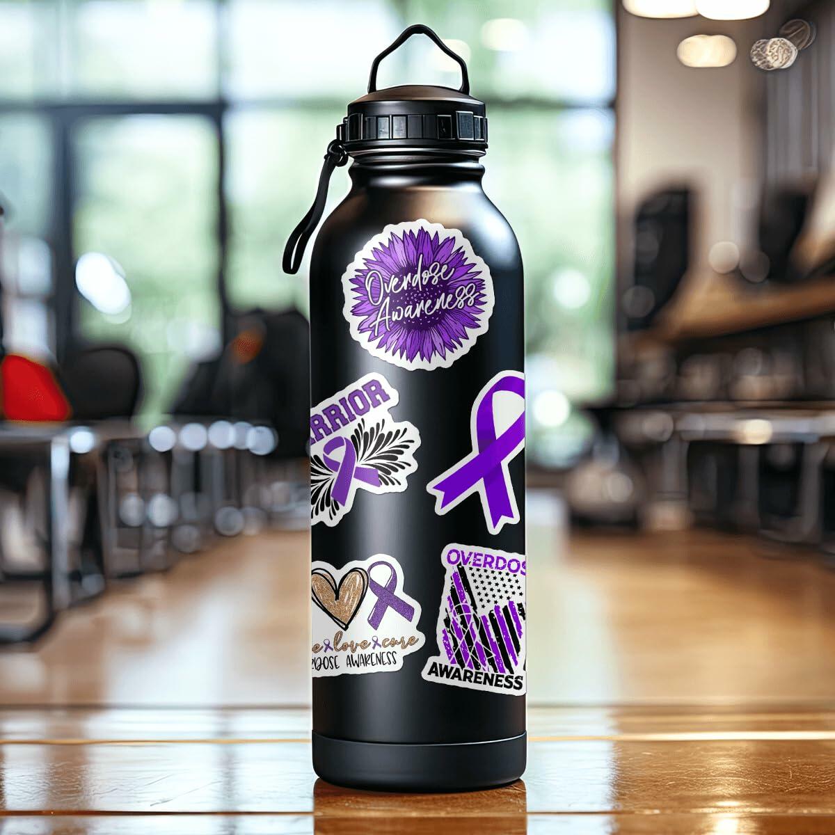 50 Pack Pcs Overdose Awareness Ribbon Stickers
