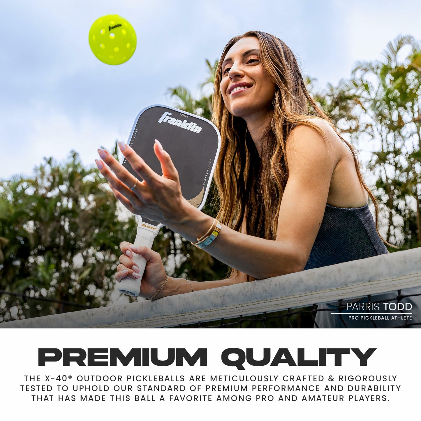 Franklin Sports Pickleball-x Outdoor Balls-Optic Yellow