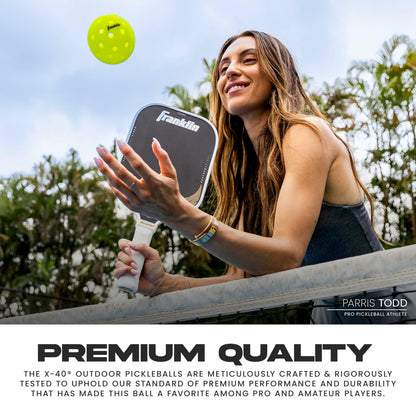 Franklin Sports Pickleball-x Outdoor Balls-Optic Yellow