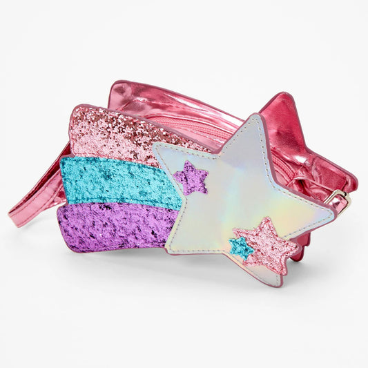 Claire's Club Little Girl Glittery Shooting Star Crossbody Bag
