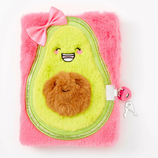 Claire's Smiling Avocado Sketchbook, Pink and Green