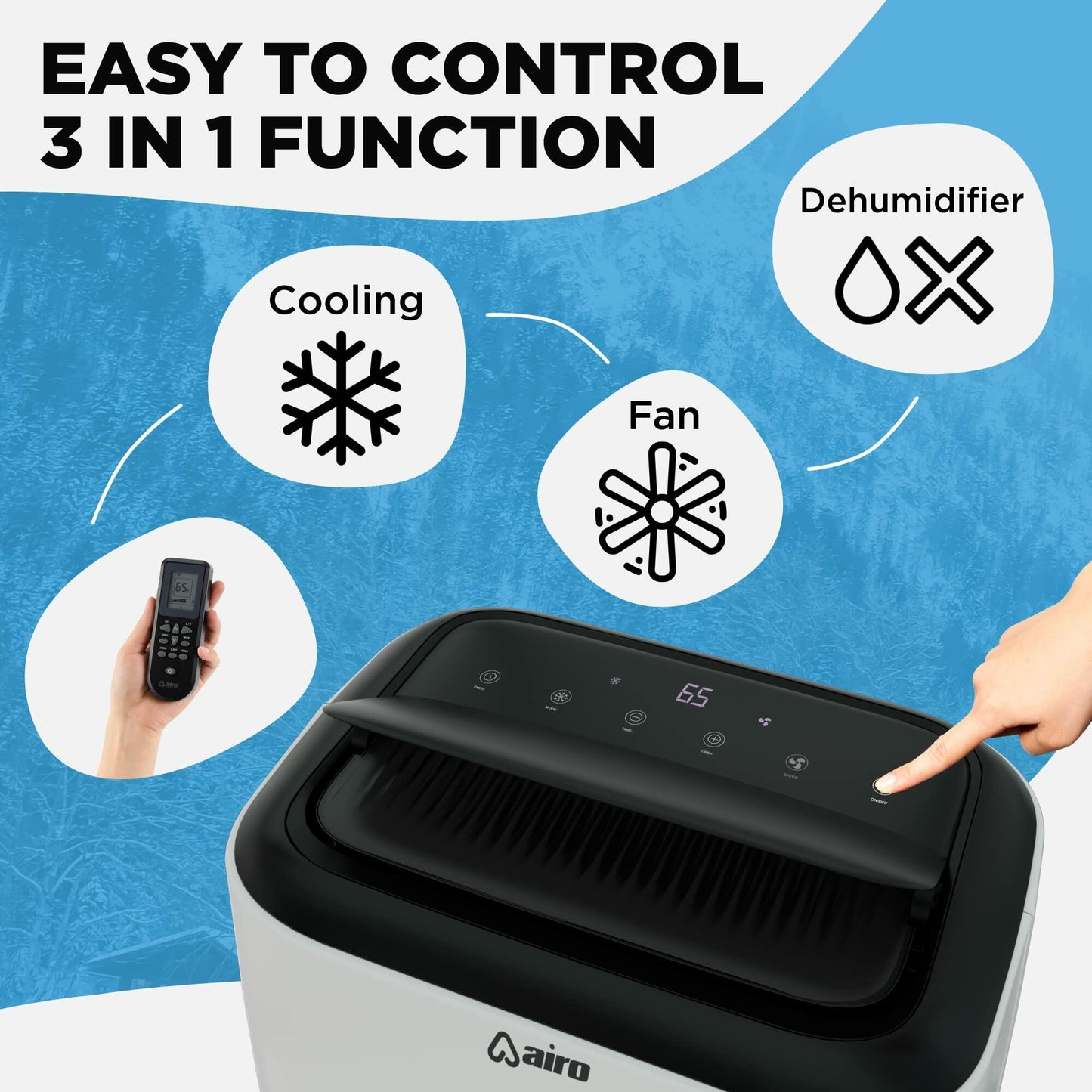AIRO COMFORT Portable Air Conditioner 14000 BTU for Room 700 sq. ft