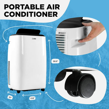 AIRO COMFORT Portable Air Conditioner 14000 BTU for Room 700 sq. ft