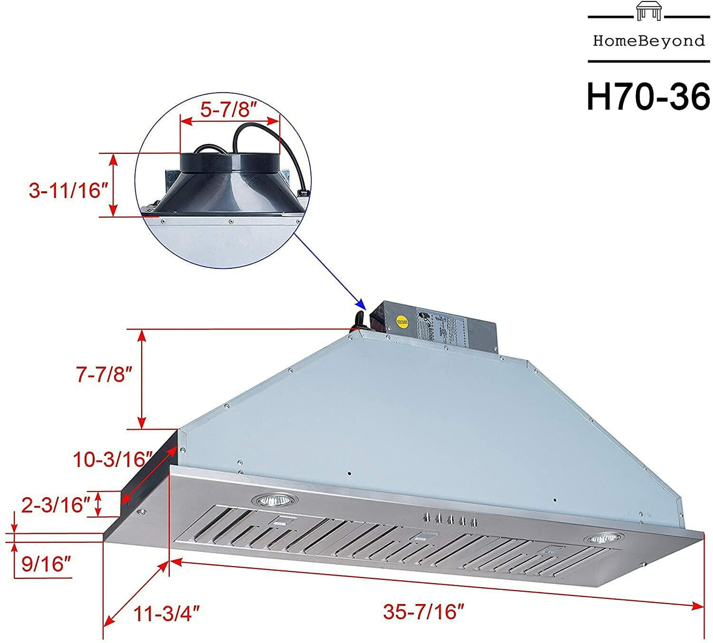 Home Beyond 36-inch Insert/Built-in Range Hood