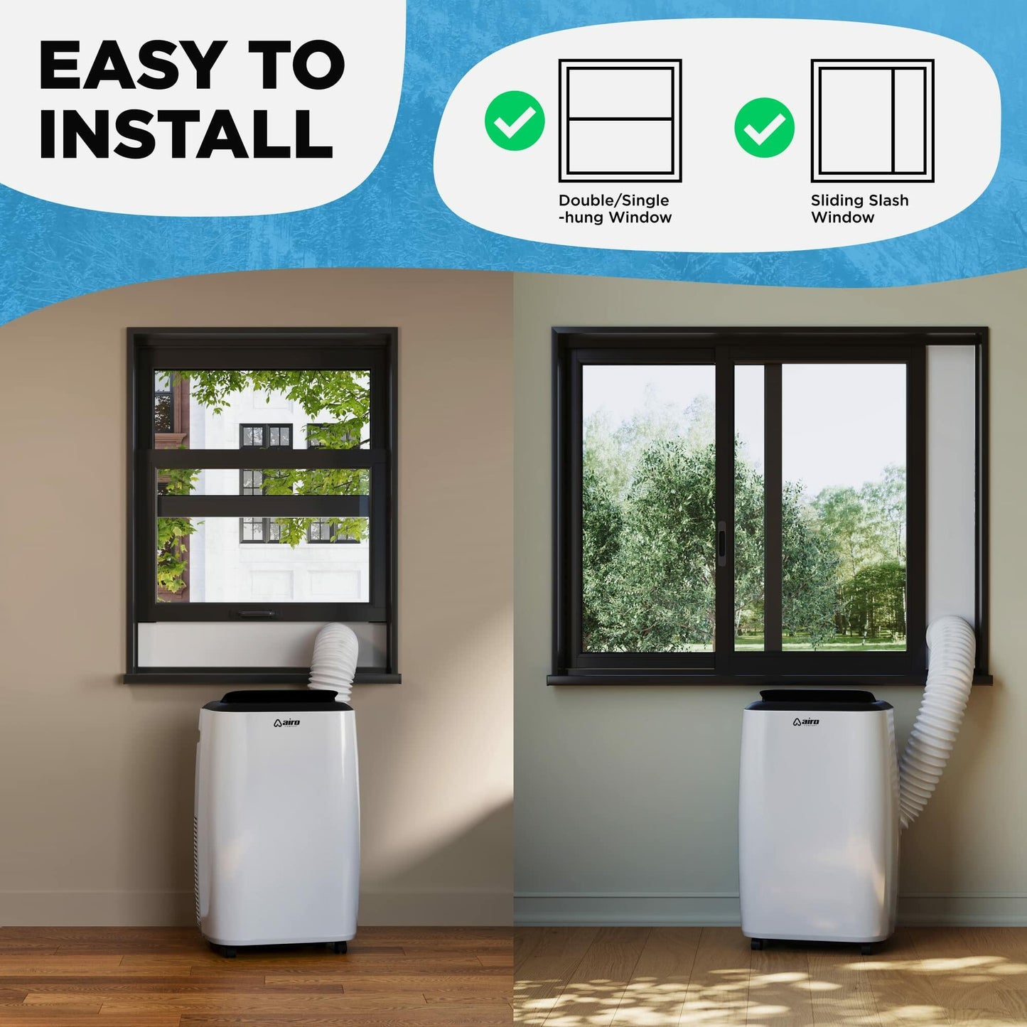 AIRO COMFORT Portable Air Conditioner 14000 BTU for Room 700 sq. ft
